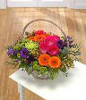 flower baskets and floral arrangements