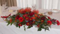 wedding top table arrangement red